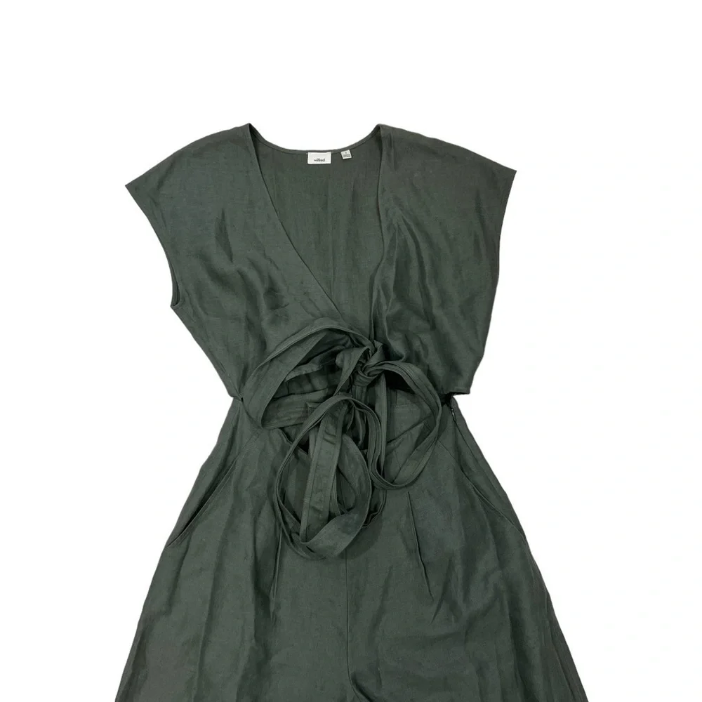 Aritzia Wilfred Brax Wrap Tie Back Jumpsuit Green Size 2